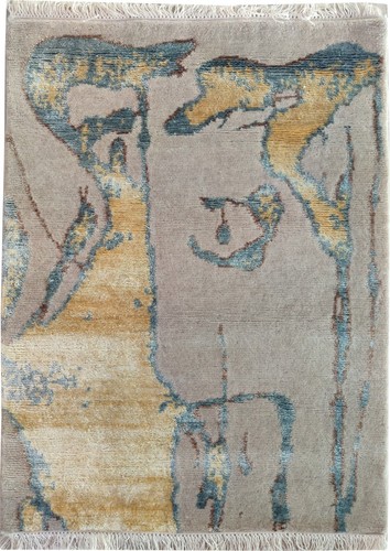 Petit tapis moderne noué - , à