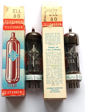 ELL80 Telefunken 2 Tubes, lampe Röhre Valve Lampa testés bons Metrix U61