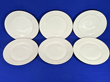 Série de 6 Assiettes en porcelaine  blanche ancienne XIXème 21 cm de diam