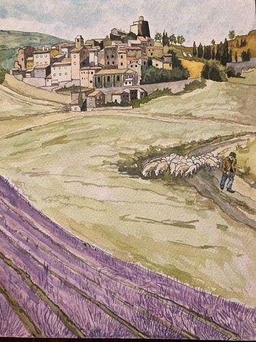 Très beau dessin aquarelle - très,