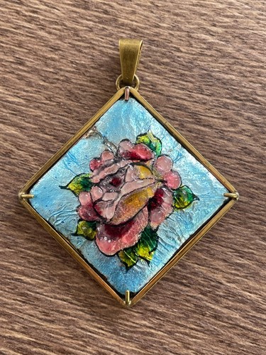 Ancien pendentif émail de - pendentif,