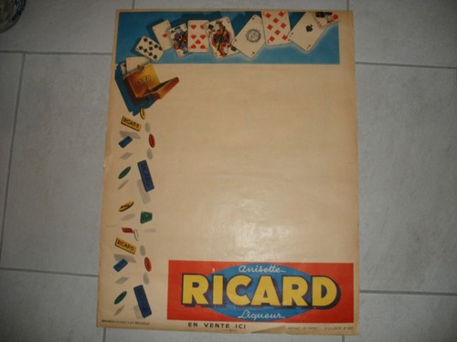 Ancienne affiche ricard jeux - ancienne,