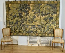 Spectaculaire énorme tapisserie tissée française vintage à suspendre murale, "colvers Verdure"