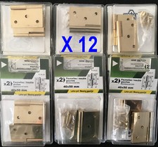 Lot de 12 Charnières en LAITON  40 x 50 mm  pour  Coffre, Marine, Bateau, Porte