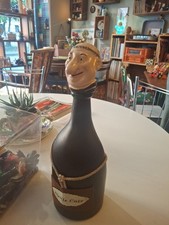 Bouteille Pour Liqueur ancienne collection bouchon Céramique Tête De Moine Curé 