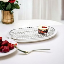 Meze Lot de 2 assiettes de service en verre cristal poli - Assiettes à gâteau...