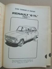 Revue Technique Automobile pour RENAULT 6 TL 1100 cm3
