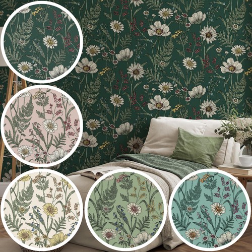 Papier peint fleurs sauvages - papier,