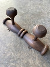 Ancien porte manteau mural bois à 2 patères, vintage