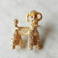 broche vintage caniche en