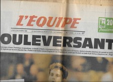Le journal l'Equipe -Lundi 2 décembre 1996 "BOULEVERSANT" (Coupe Davis) n°15 730