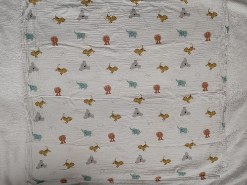 Doudou plat tissu lange - tissu, blanc