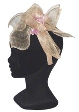CHAPEAU de cérémonie TAILLE UNIQUE femme serre tête made in FRANCE beige mariage