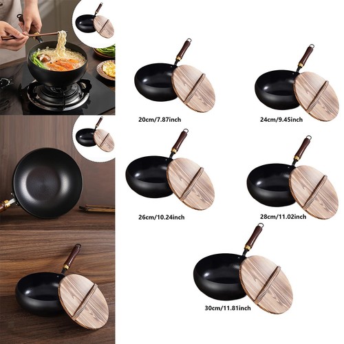 Wok fonte poêle avec - poêle,