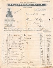 Facture   1925 GISCLARD DARAN A TOULOUSE - M. MILOU A TRIE SUR BAISE