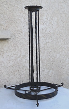 MONTURE LUSTRE ART DÉCO, FER FORGE PATINE BRONZE POUR VASQUE COUPE