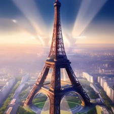 image web design, peinture numérique, fichier pour impression Tour Eiffel Paris
