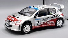 1:18 IXO Altaya Peugeot 206 WRC Swedish Rally 2002 #2 Grönholm & Rautiainen