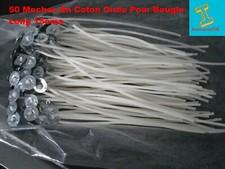 Lot De 50 Meches En Coton Cirée  Pour Bougie Long 15cms 