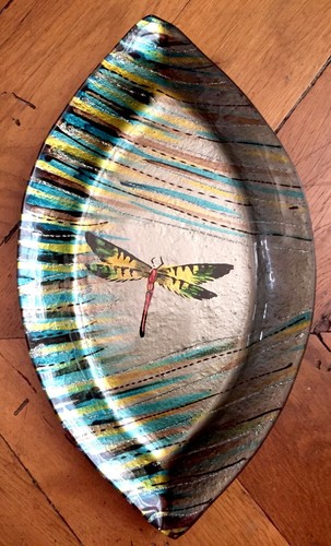 Plat ogival verre peint à - verre,