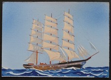Carte postale bateau illustrateur Georges Fouillé peintre marine boat voilier 3