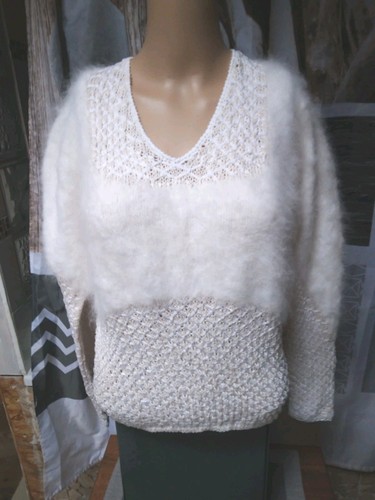 Superbe pull angora crème - ,
