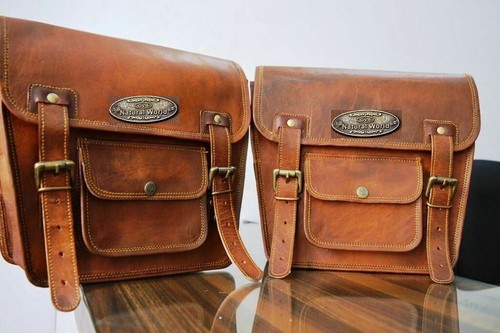 Pochette latérale moto cuir