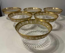 SAINT LOUIS THISTLE COUPELLE ÉVASÉE OR BOL CRISTAL FRISE DÉCORÉE OR FIN SIGNÉ