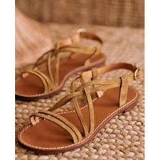 Sezane Mia Low Sandals Tan