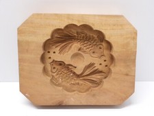 -ANCIEN GRAND MOULE A BEURRE BOIS FIXE 2 POISSONS A DEMOULER JAMAIS Utilisé  D