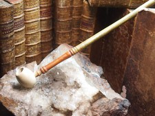 fine et longue  pipe en écume de mer sculptée Hongrie debut 20em