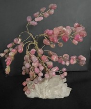 arbre de vie pierre dur quartz rose sur socle en quartzite Lithothérapie/7493V5