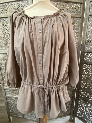 Chemise tunique coton beige - chemise,