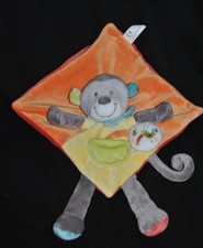 Peluche Doudou Singe Plat Jaune Orange NICOTOY SIMBA Poche Toucan Jambes  NEUF