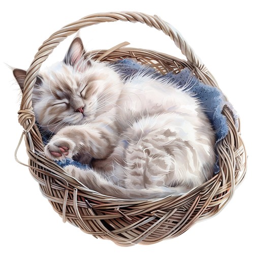 Autocollants ragdoll chat - x,