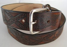 CEINTURE CUIR MOTIF USA AIGLE