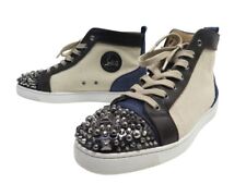 CHAUSSURES CHRISTIAN LOUBOUTIN BASKETS LOU SPIKES 45 EN CUIR TOILE SHOES 1190€