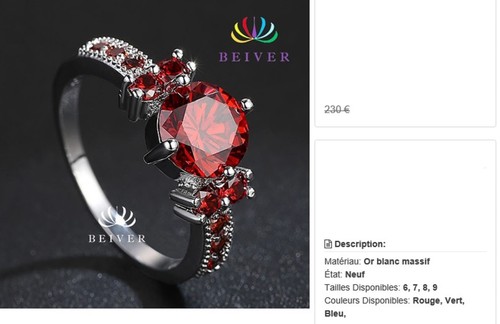 Bijoux b324 bague or blanc - bague,