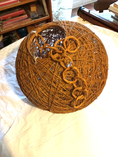 Abat jour boule vintage - jour, osier