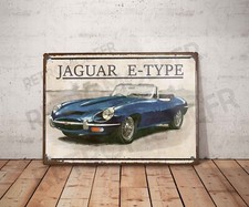 Plaque métal vintage jaguar type e Enseigne Garage Décoration Déco atelier