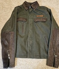 Veste De Moto En Toile Et Cuir