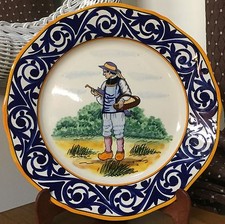 HB Quimper assiette début 20éme decor porquier beau