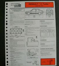 Fiche technique automobile RENAULT 11 Turbo avant mai 1985