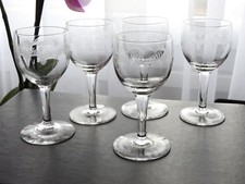 5 anciens verres de table en