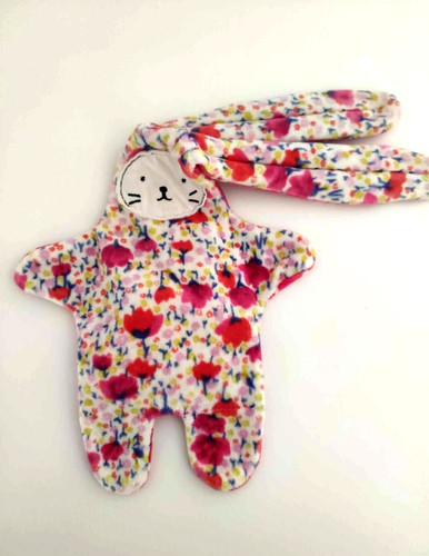 Doudou plat réversible lapin - réversible,