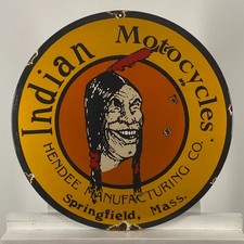 Plaque émaillée indienne - Ø 50 cm (19,7") - Panneau publicitaire moto...