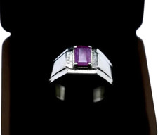 Homme 925 Argent Bague Taille 8 US Avec 2.5 CT Naturel Rubis (Maanik) Gemme