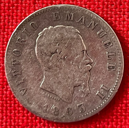1863 italie livre argent - 1,