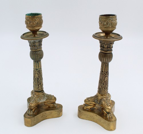 Paire bougeoirs empire - paire, /