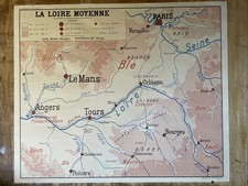 Ancienne carte scolaire murale